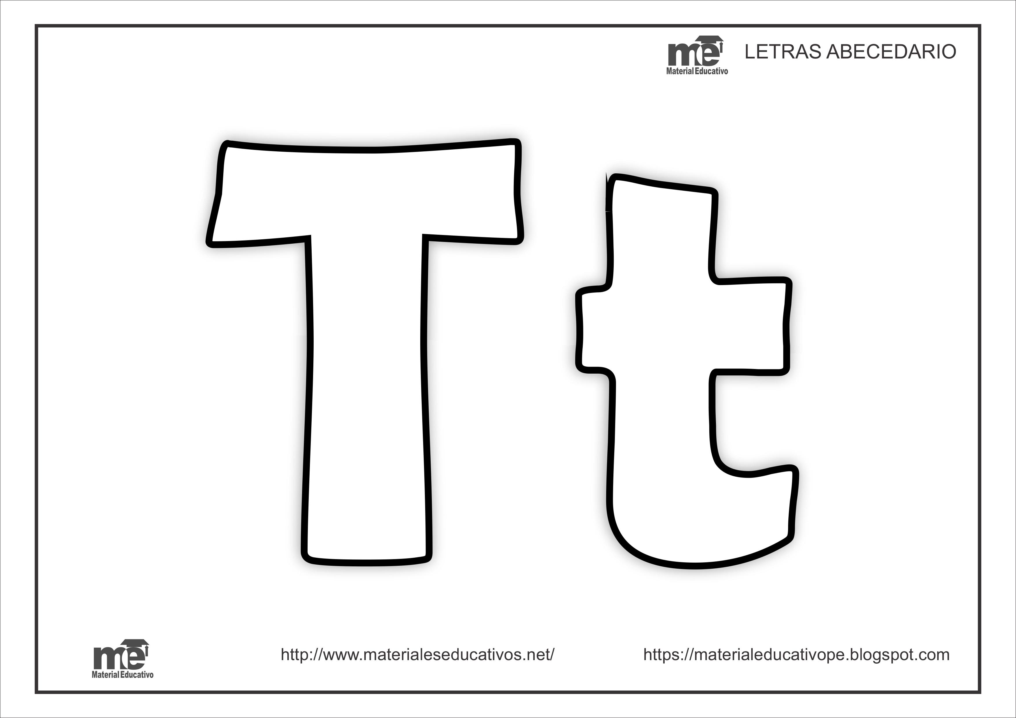 Letras del abecedario mayusculas y minusculas t
