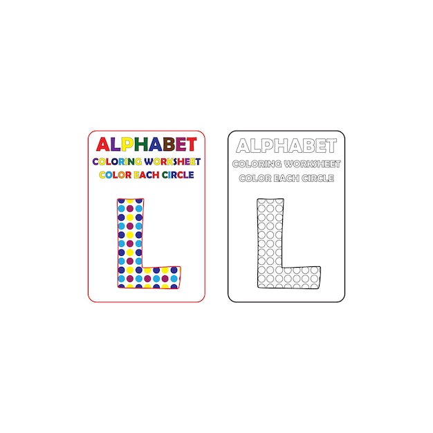 Hoja de trabajo para colorear de letras mayãºsculas del alfabeto para niãos vector premium