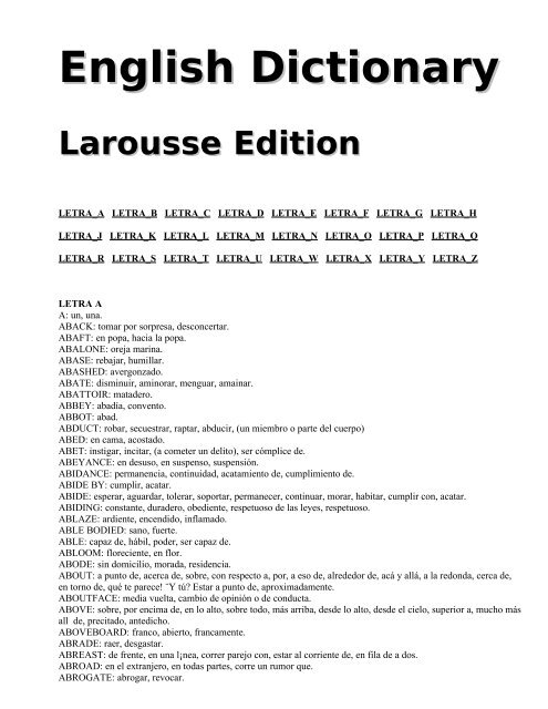 English dictionary larousse edition