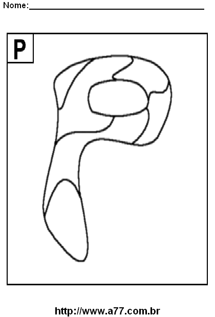 Desenho da letra p para imprimir e colorir atividade lãºdica para crianãas do maternal