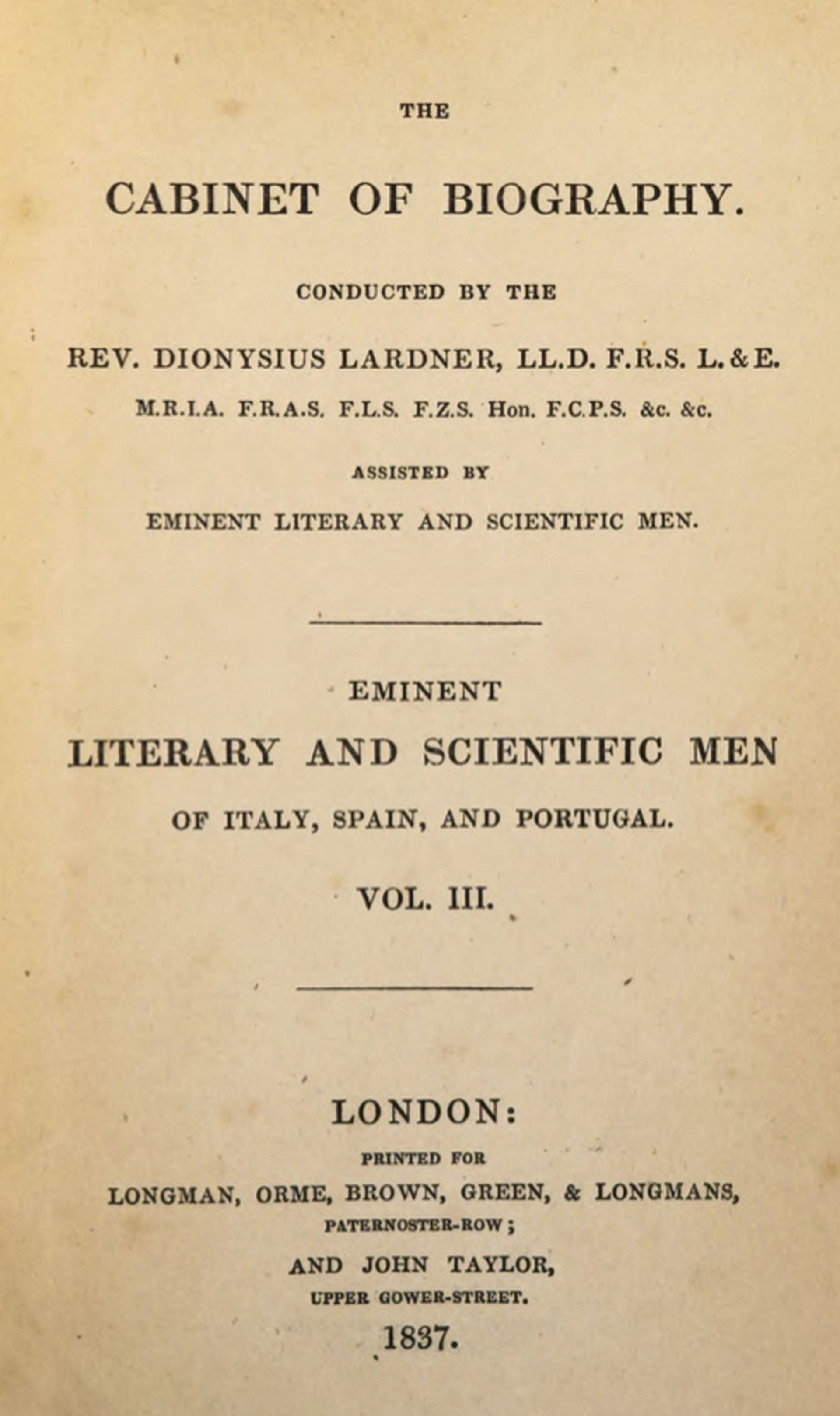 The project ebook of eminent literary and scientific men of italy spain and portugal vol of by james montgmery and mary shelley