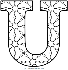 Free printable alphabet coloring letter u with pattern for kids and adults alphabet coloring alphabet coloring pages alphabet stencils