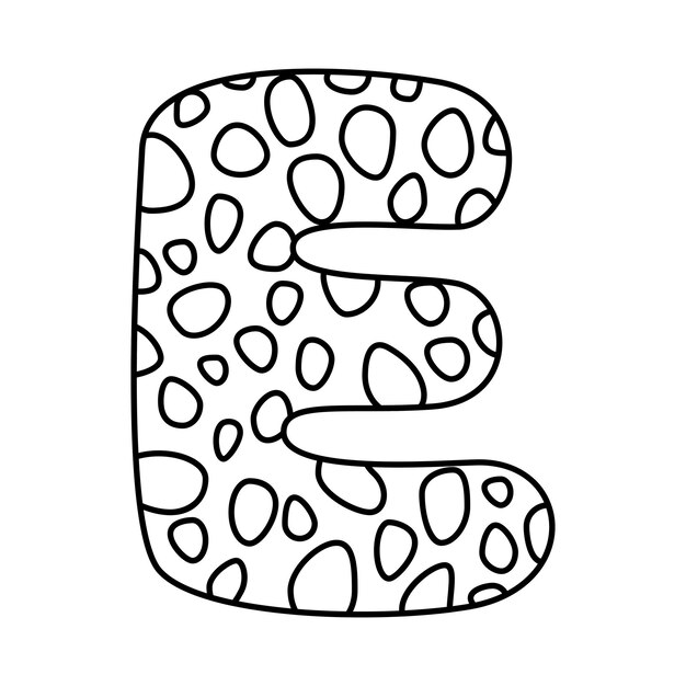 Premium vector alphabet coloring page book for children hand drawn vector alphabet letters sign doodle font set vector illustration