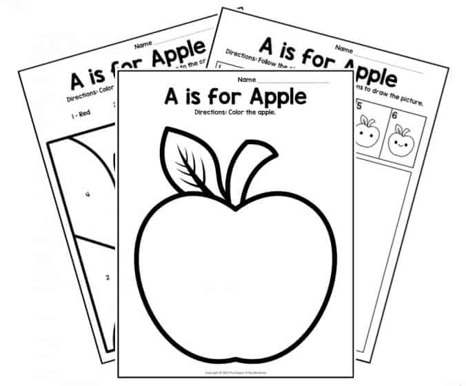 Free printable a is for apple letter a worksheets