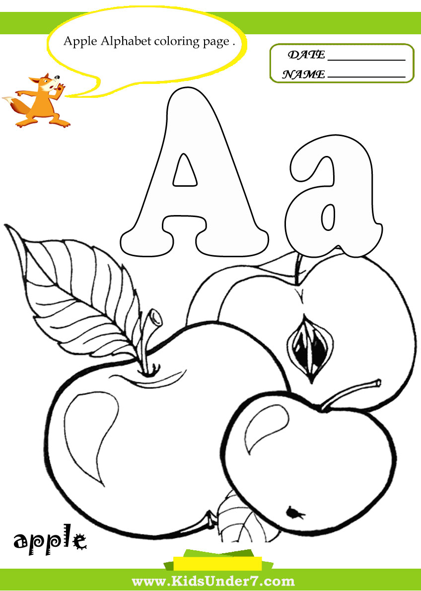 Kids under letter a worksheets and coloring pages