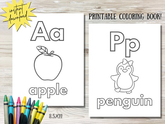 Printable alphabet coloring book kids coloring a