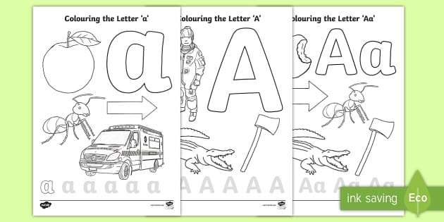 Letter a coloring pages teacher