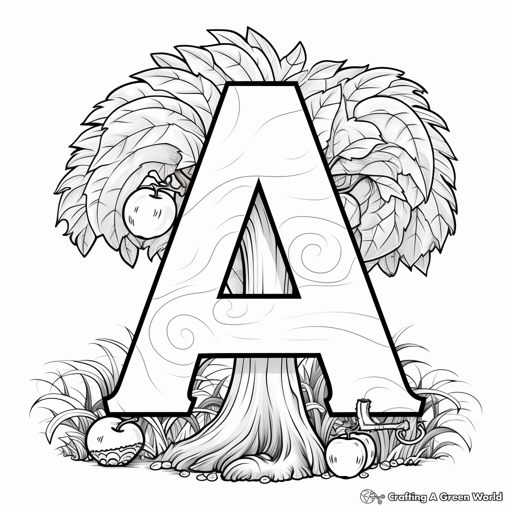 Letter a coloring pages