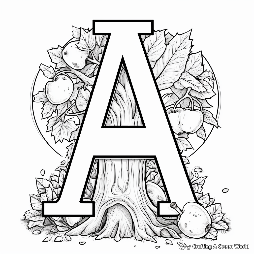 Letter a coloring pages