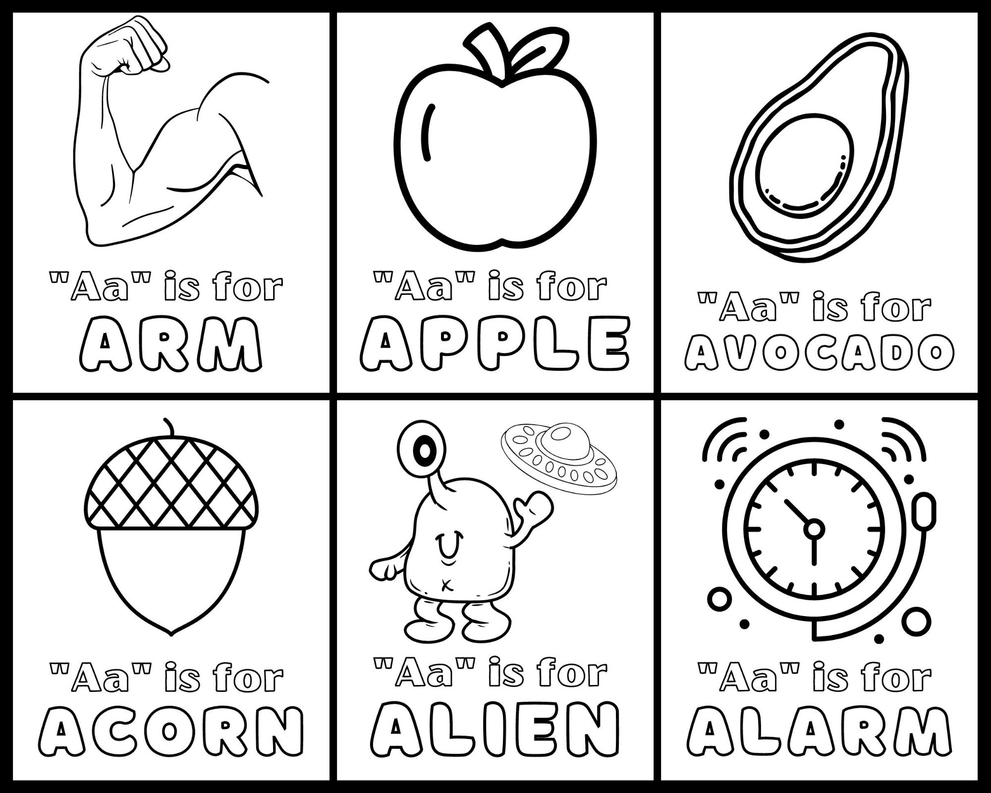 Awesome letter a coloring pages printable pdf for kids