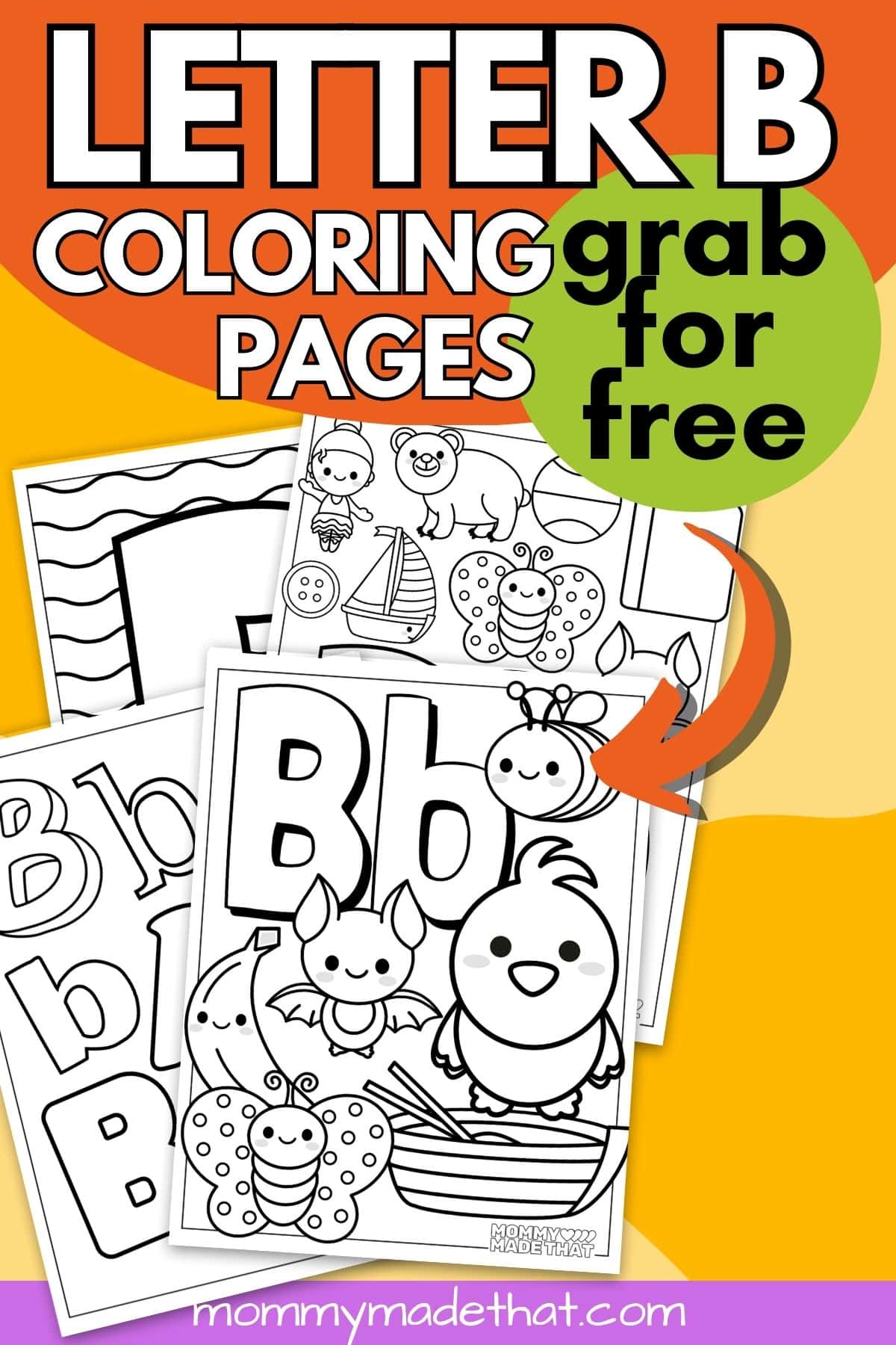 Letter b coloring pages free printable pages