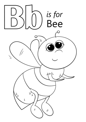 Letter b is for bee coloring page free printable coloring pages