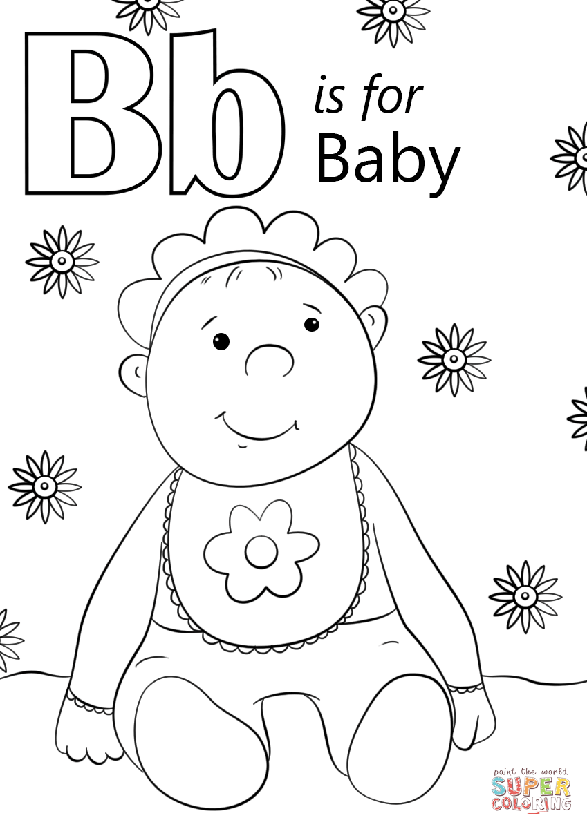 Letter b is for baby coloring page free printable coloring pages