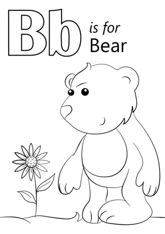Letter b is for bear coloring page free printable coloring pages