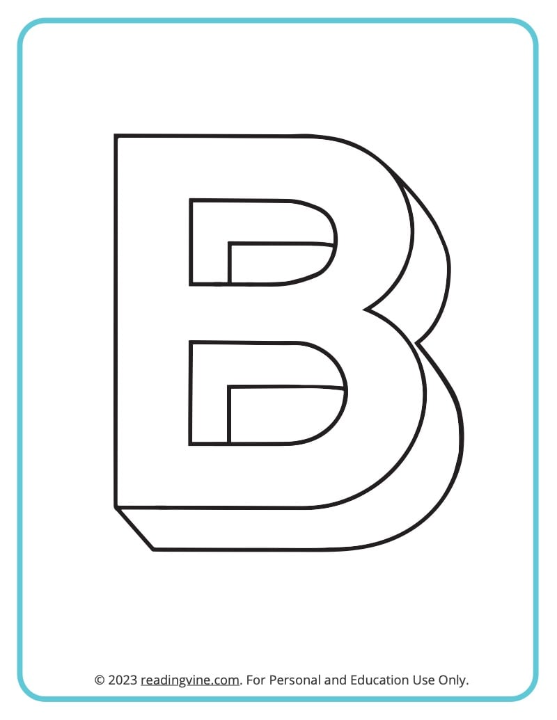 Letter b coloring pages