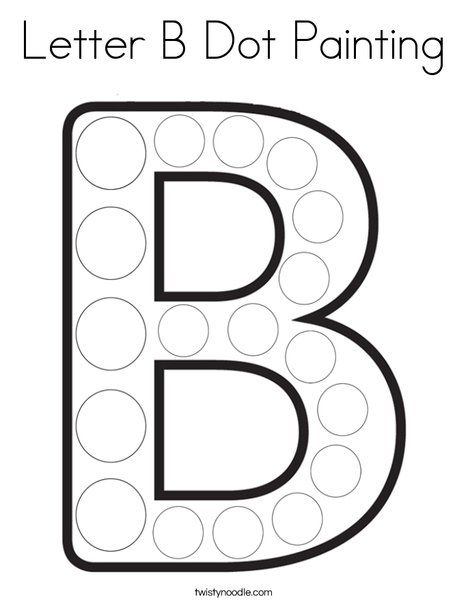 Letter b dot painting coloring page