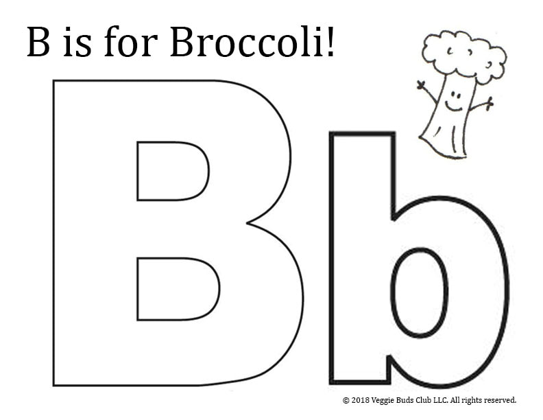 Letter b activities featuring veggies