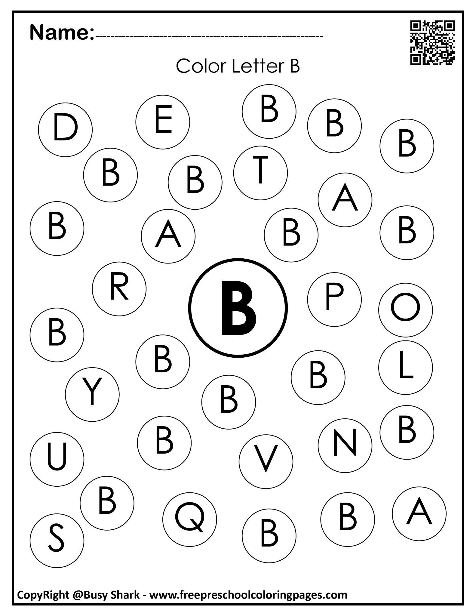 Set of letter b free dot markers coloring pages alphabet worksheets kindergarten alphabet activities preschool lettering