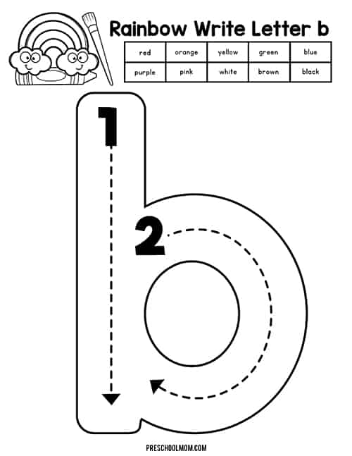 Letter b preschool printables