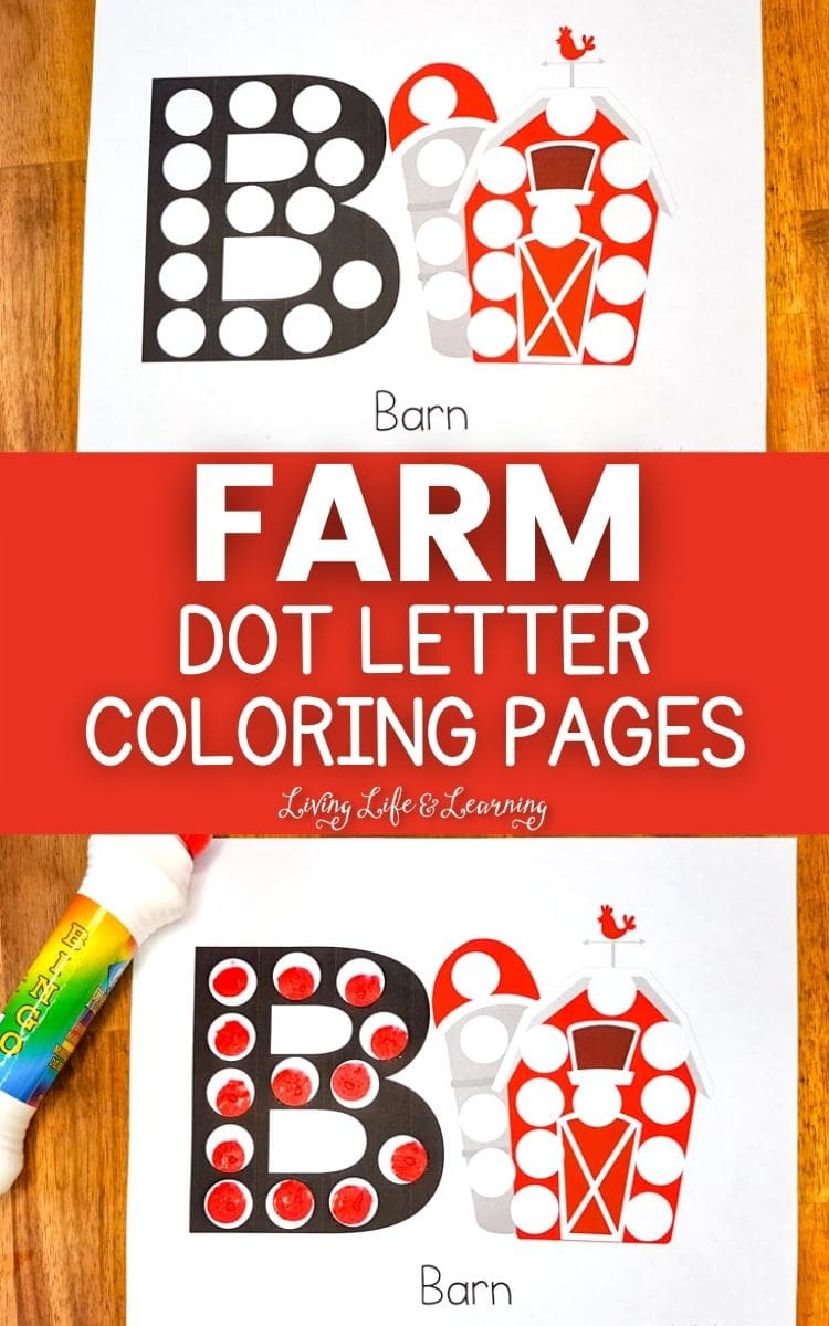 Farm dot letter coloring pages