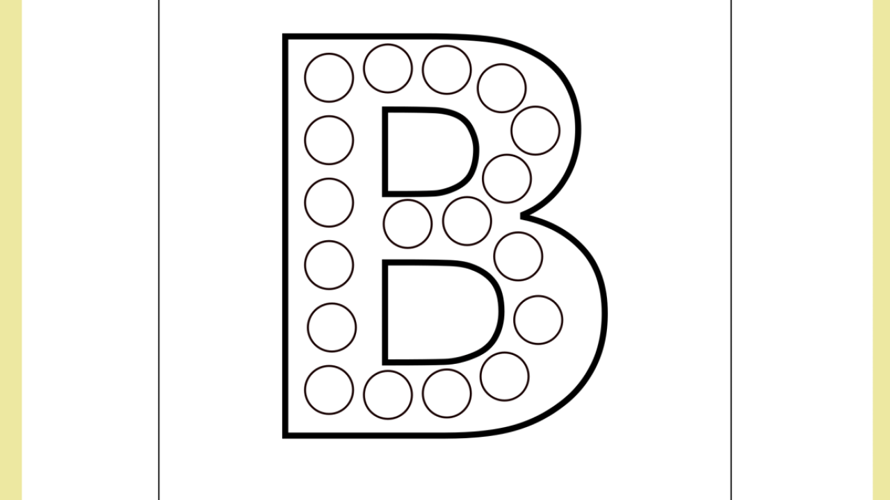 Letter b activity dot paint work worksheet â free download