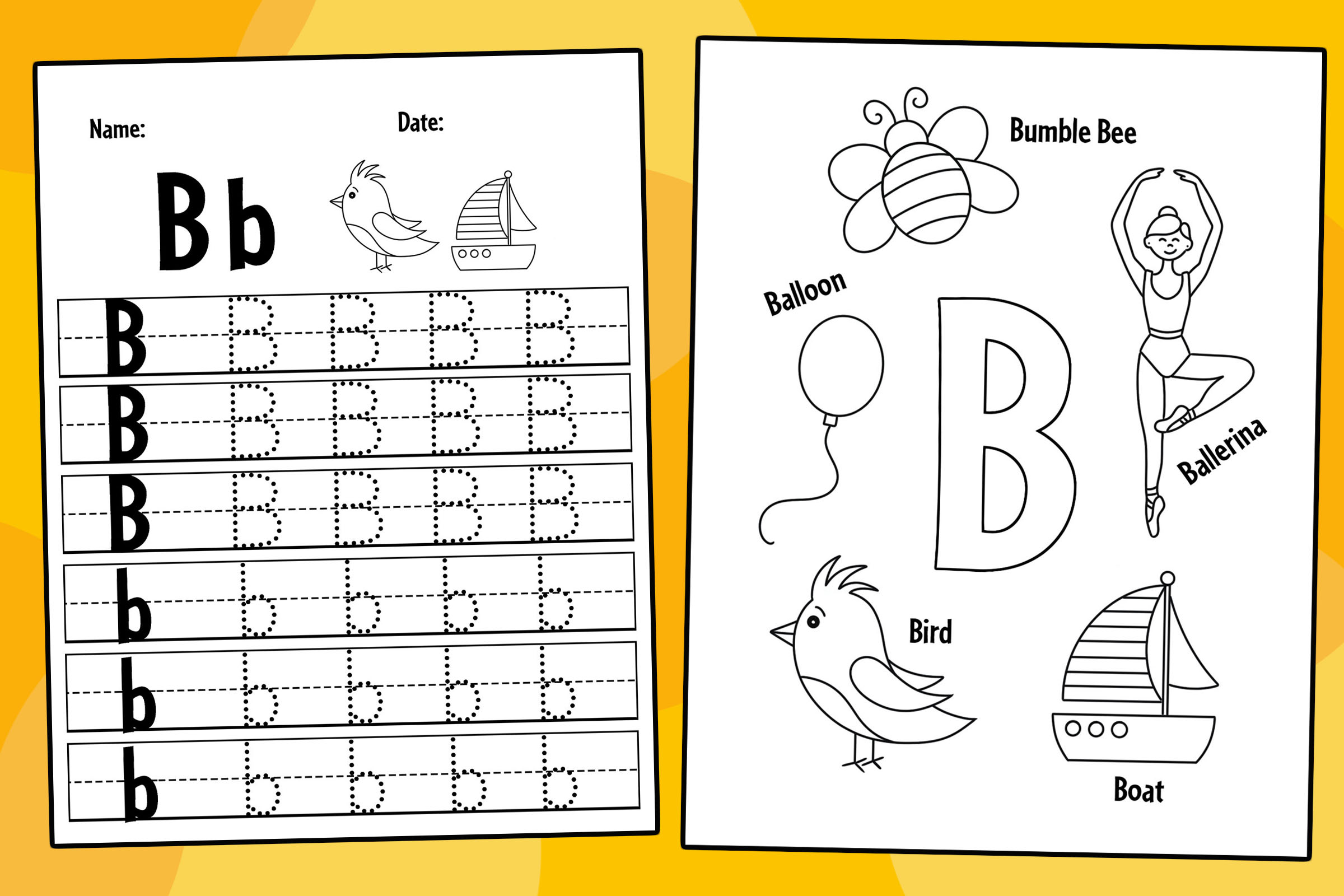 Free letter b worksheets for preschool â the hollydog blog