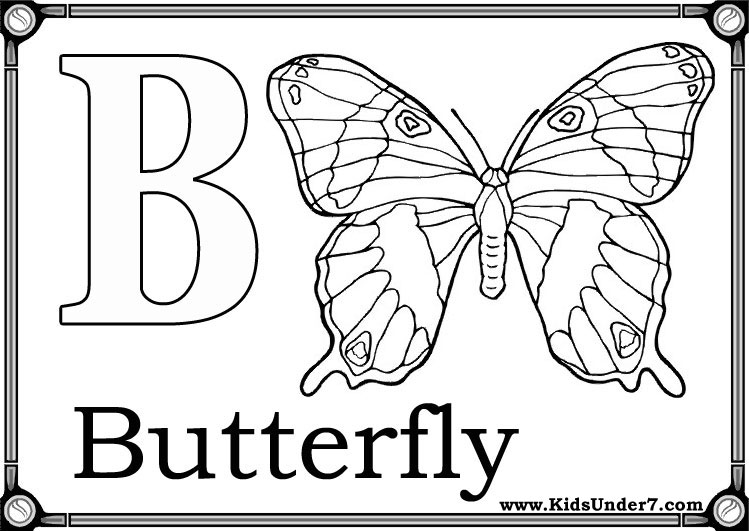 Kids under alphabet coloring pages and flash cards