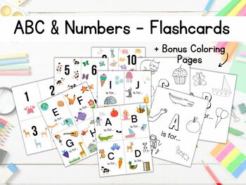 Alphabet flashcards coloring pages number flashcards letter names counting
