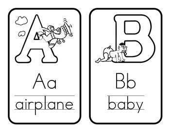 Free black and white alphabet cards alphabet cards word wall cards alphabet word wall cards