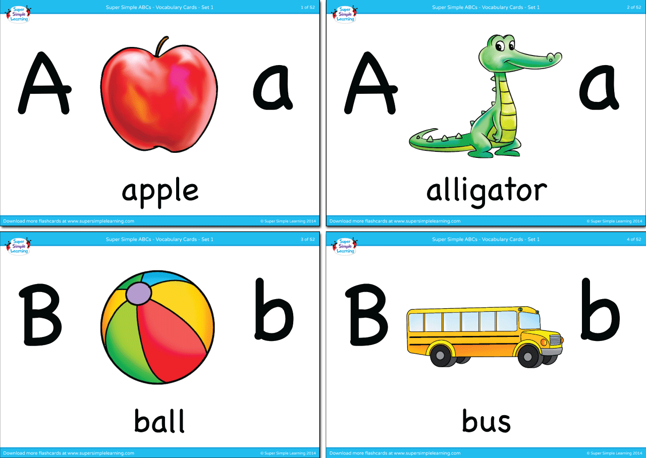 Alphabet vocabulary flashcards