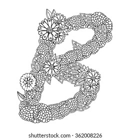Shaped pattern capital letter b decorated stock vector royalty free