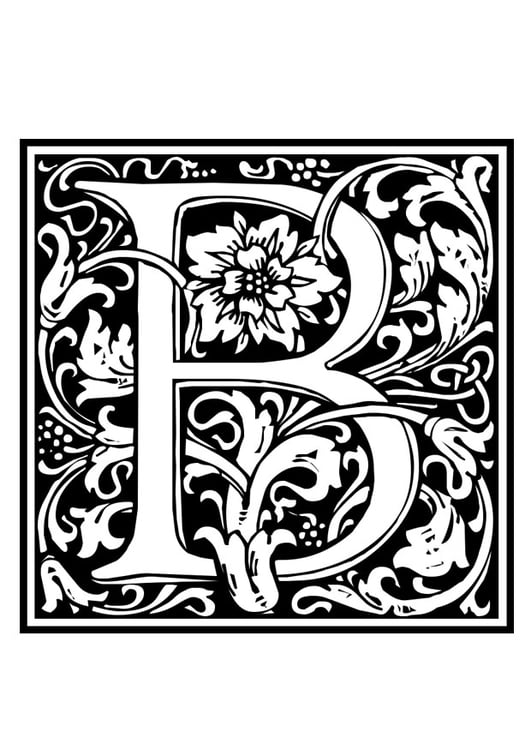 Coloring page ornamental alphabet