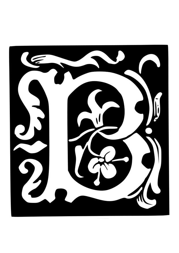 Coloring page ornamental letter