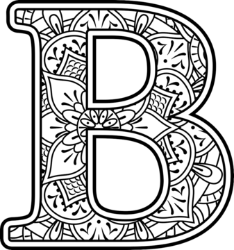 The letter b doodle coloring book page outline sketch drawing vector letter drawing letter outline letter sketch png and vector with transparent background for free download
