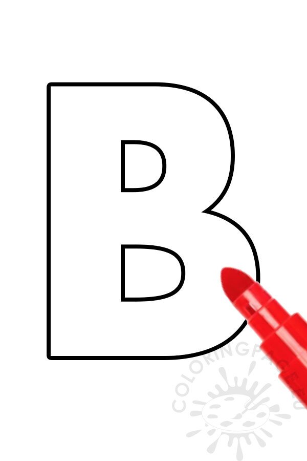 Letter b template printable coloring page