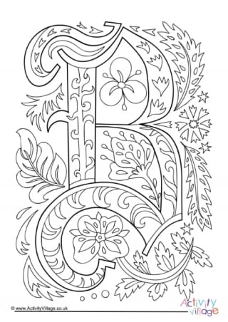Letter b louring pages