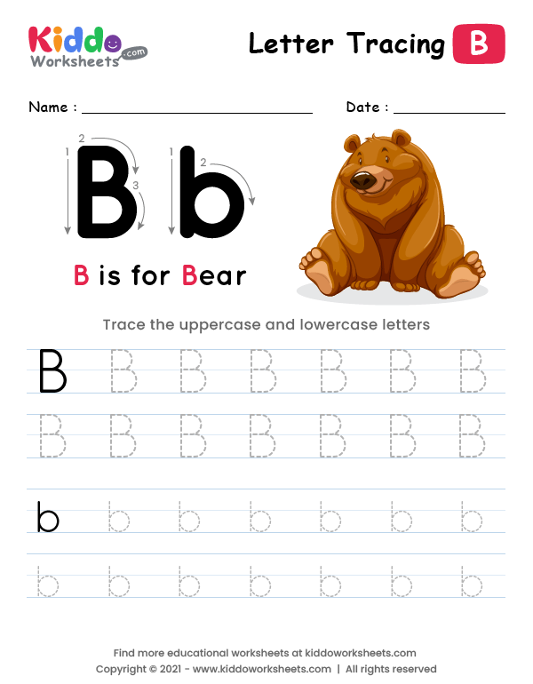 Letter tracing alphabet b