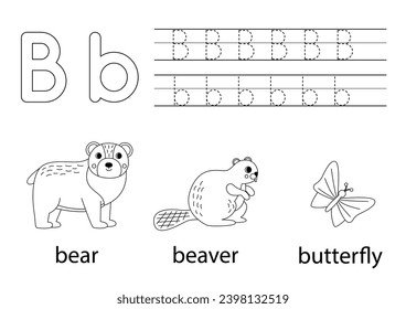 Tracing letter b images stock photos d objects vectors