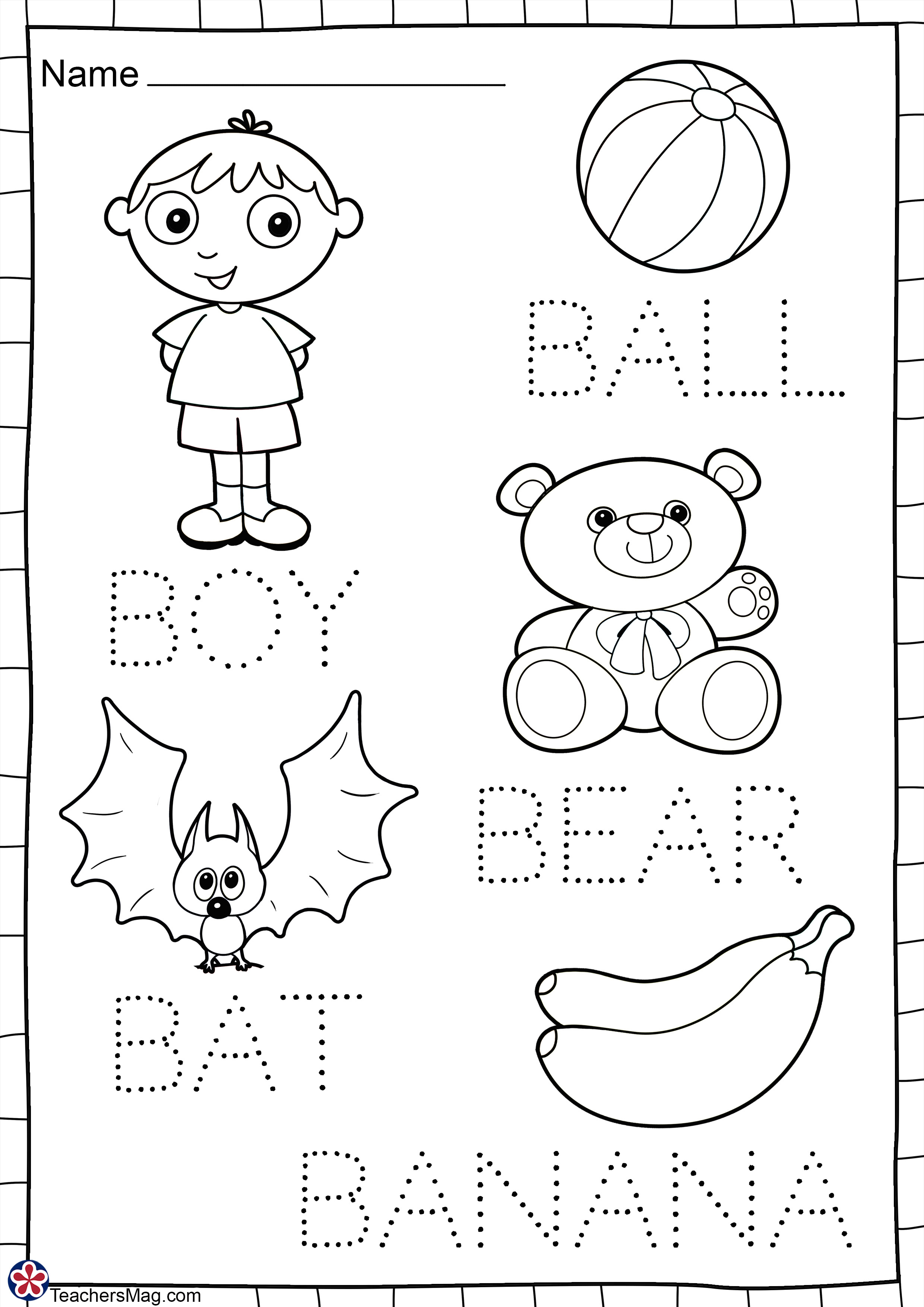 Letter b free worksheets
