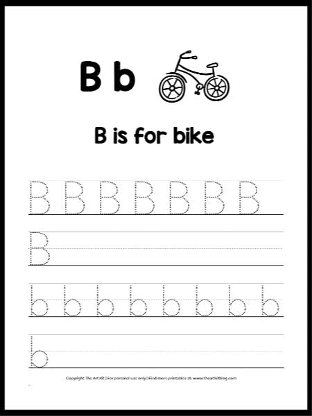 Letter b coloring pages and free printable worksheets â the art kit