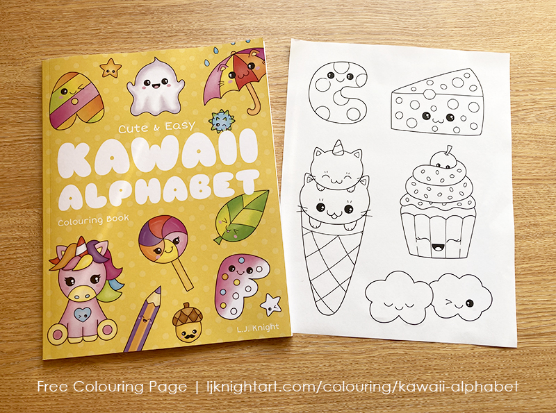 Free kawaii alphabet letter c printable colouring page lj knight art