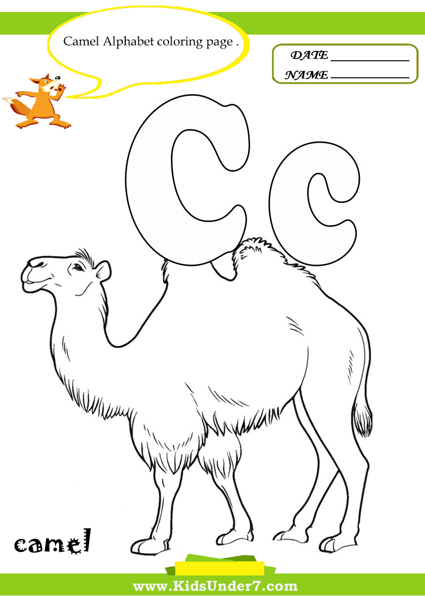 Kids under alphabet coloring book