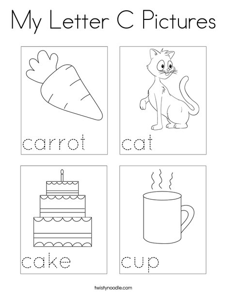 My letter c pictures coloring page