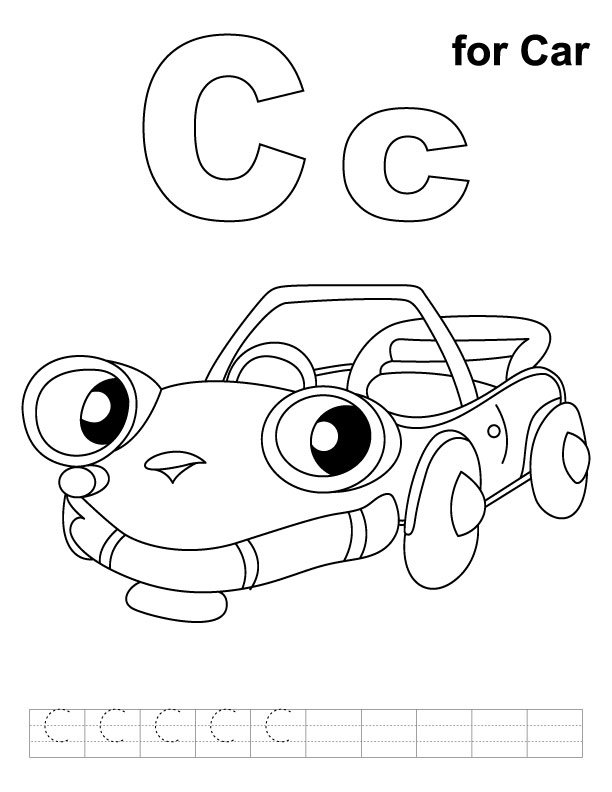 C for car coloring page with handwriting practice download free c for car coloring page with handwriting practice for kids best coloring pages