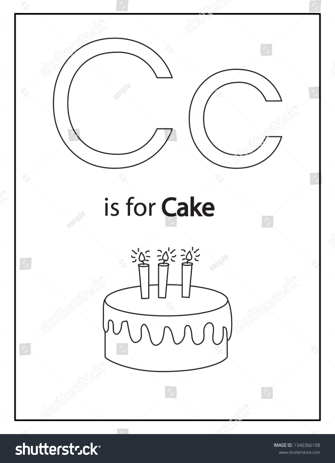Illustration alphabet letter c cake stock illustration