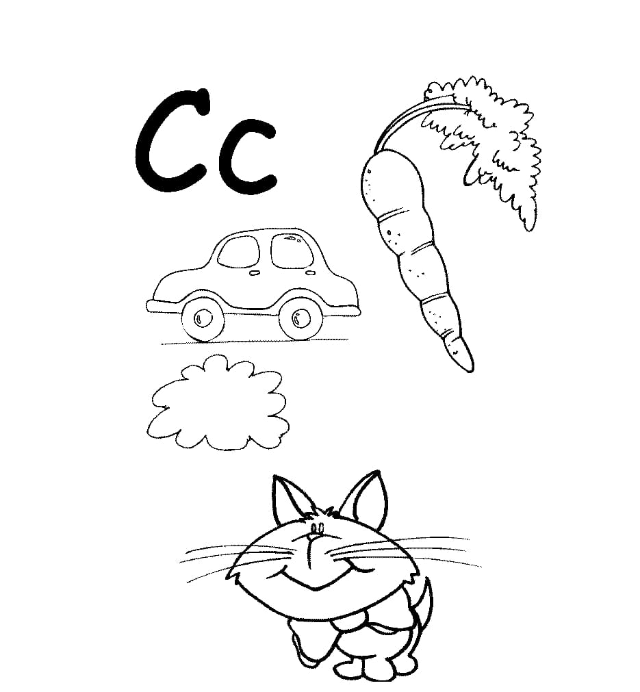 Letter c coloring pages