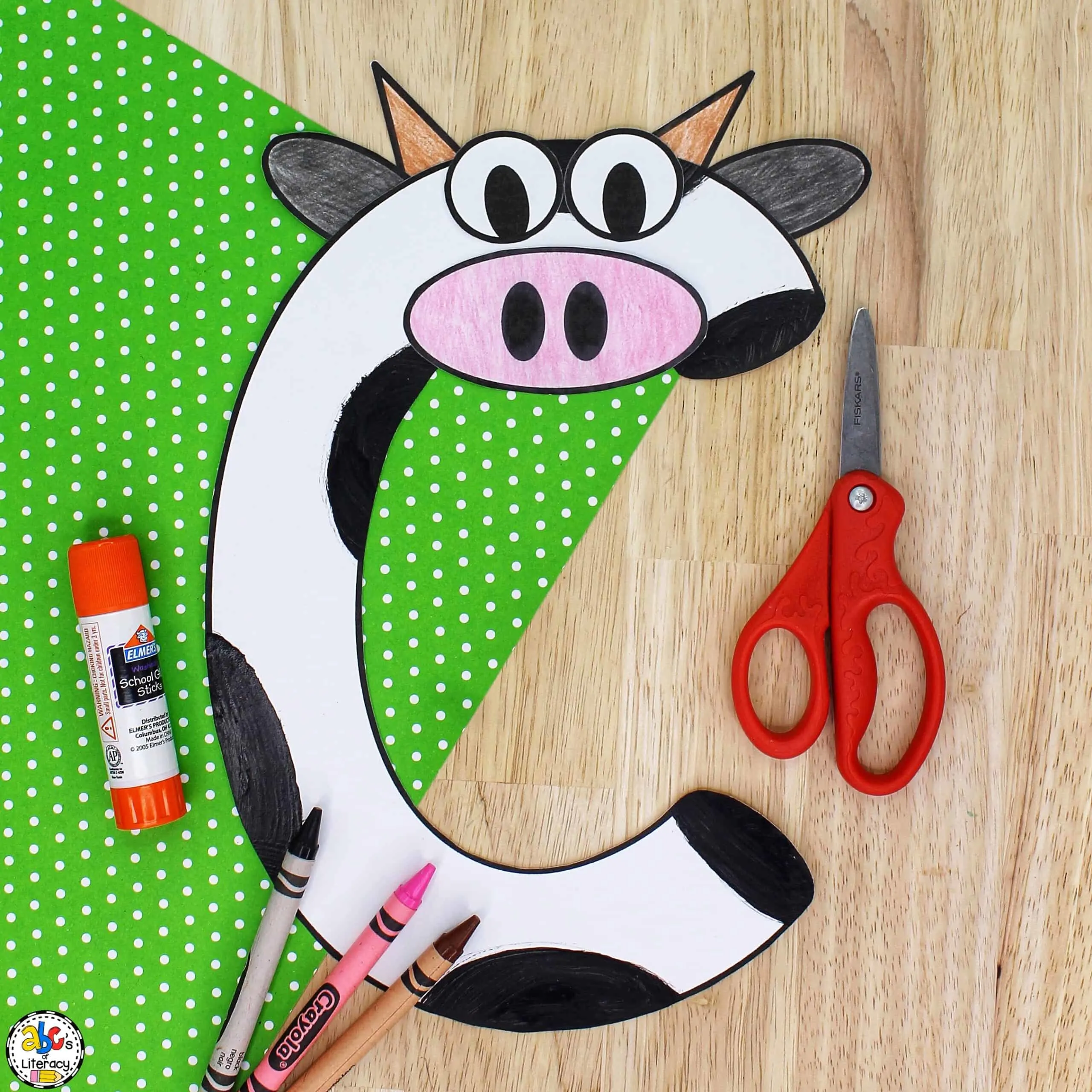 Letter c cow craft letter recognition activity for preschoolers