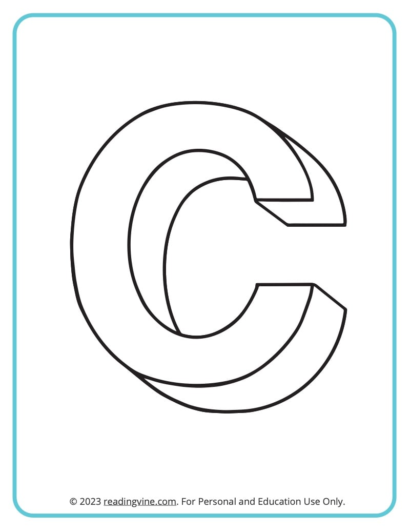 Letter c coloring pages