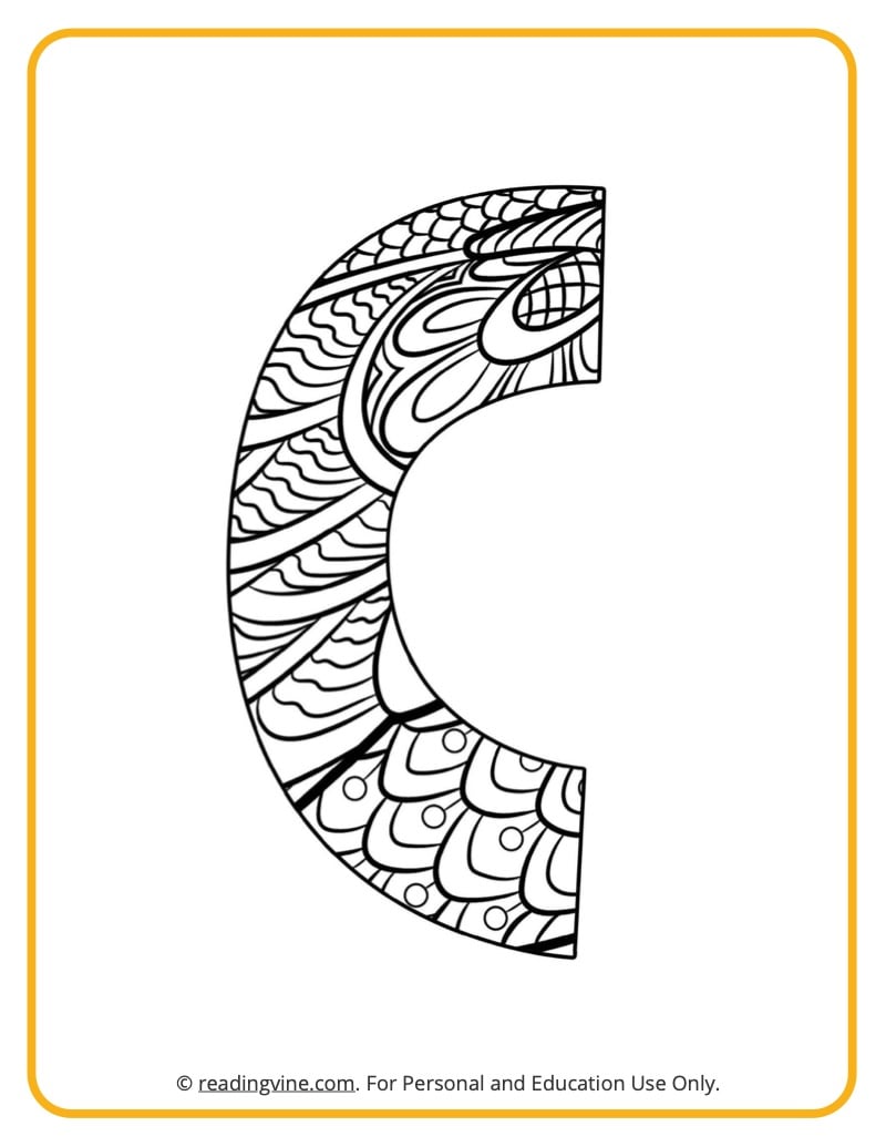 Letter c coloring pages