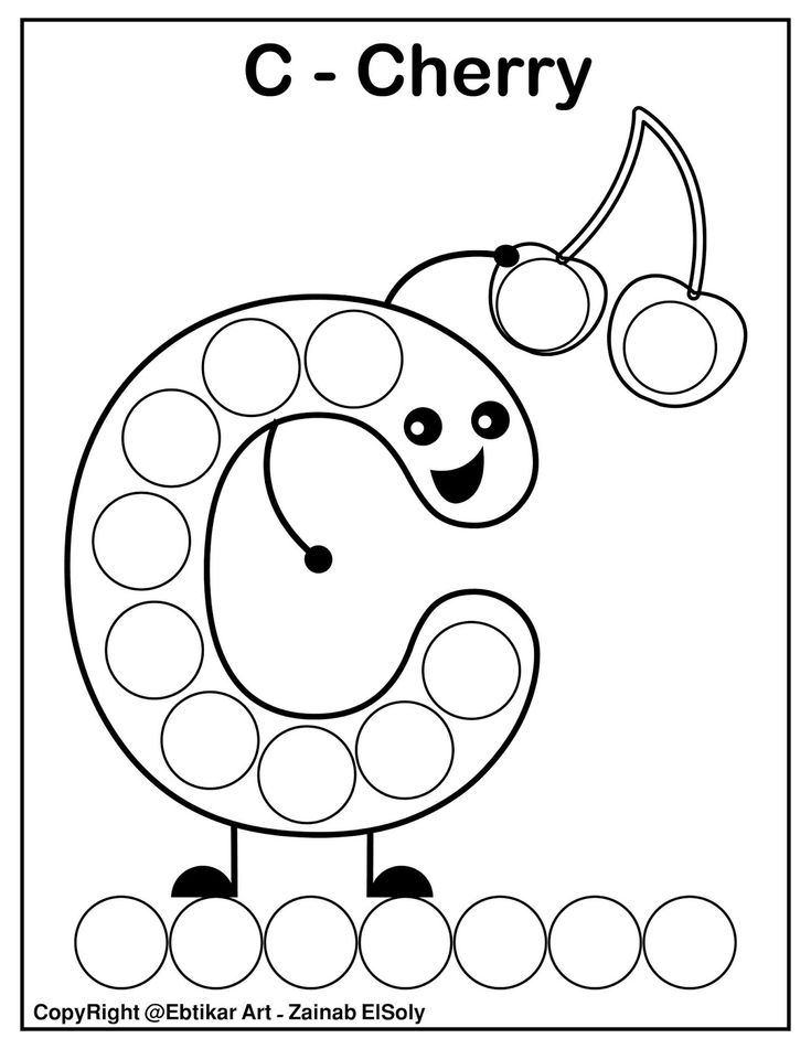 Set of abc dot marker coloring pages preschool coloring pages dot markers dot marker printables